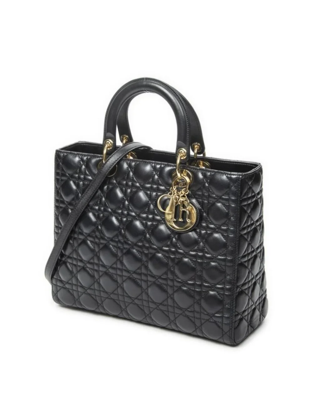 Dior Large Lady Dior Zip Black Canada Lambskin Leather Handbag - Picture 2 of 10